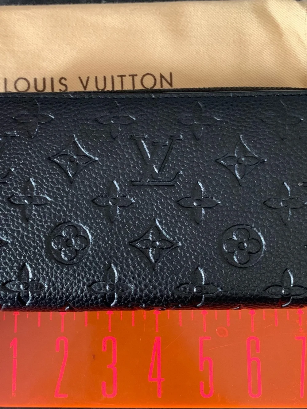 NEW! Lux INSPIRED Black Embossed Monogram Leather Wallet